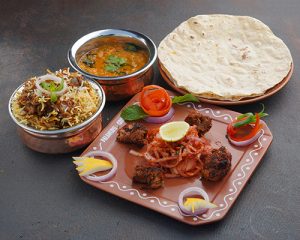 Mini Mutton Biryani + Mini Mutton Kebab + Dal + Phulka