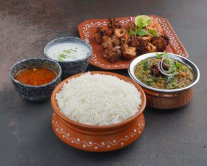 Village Chicken Kebab + Gongura Dal Fry + Plain Rice
